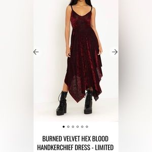 Blackmilk clothing burned velvet hex blood handkerchief dress